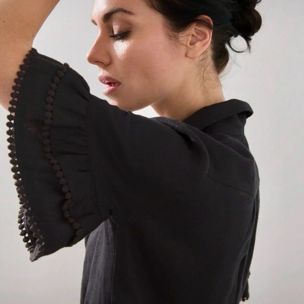 Chico’s Linen Black Maxi Dress - Picture 3 of 5